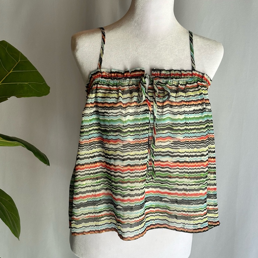 Forever 21 Striped Tie Front Cami Size M NWT